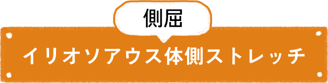 側屈 イリオソアウス体側ストレッチ